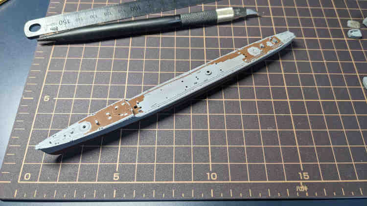 塗装後の雪風の船体